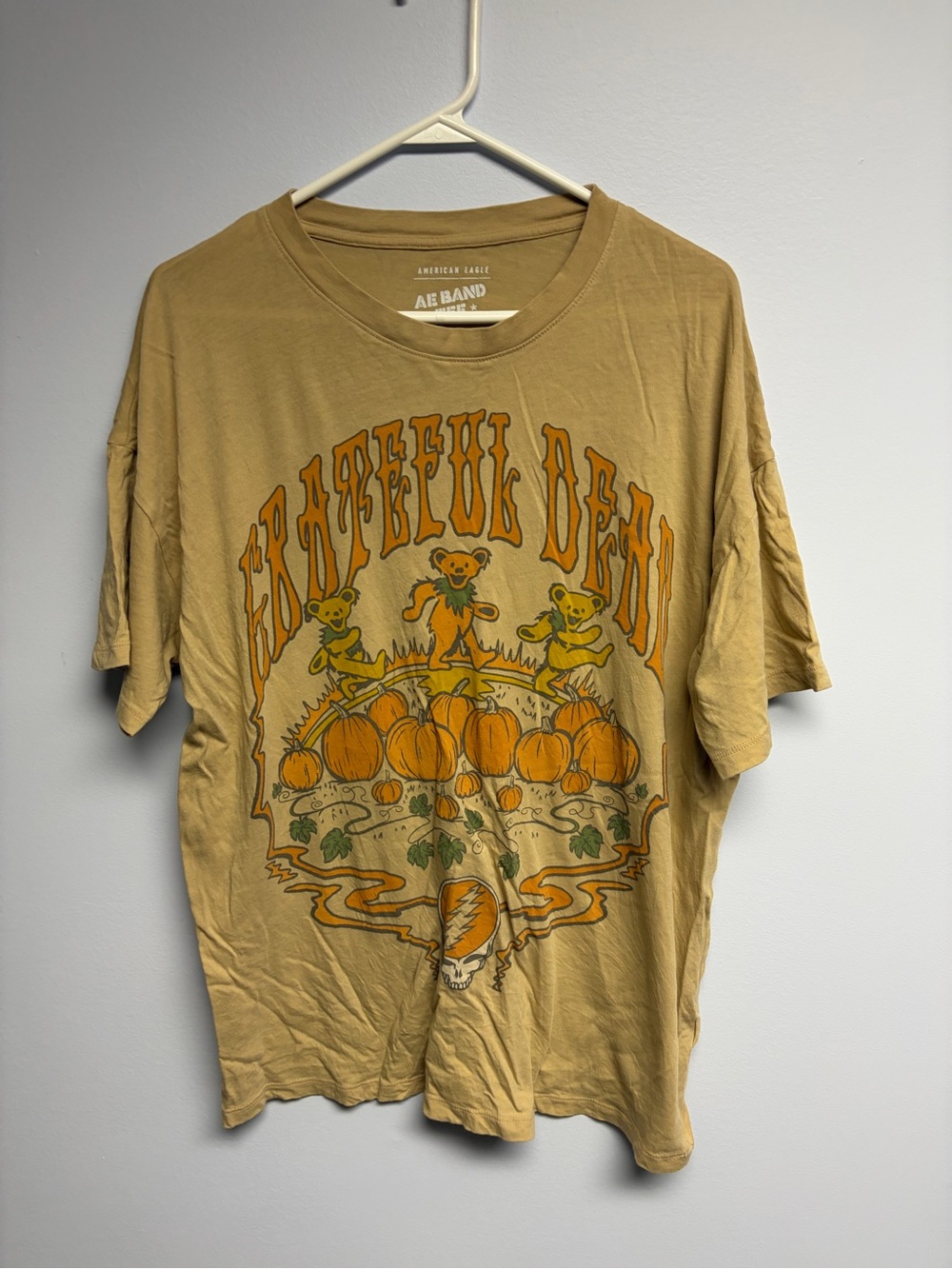 American Eagle Outfitters Grateful Dead Pumpkin Graphic Tee - Tan